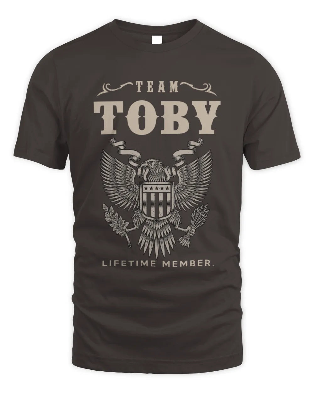 TOBY TP06-K82 – Personalized Classic Style Apparel “Team NAME Lifetime Member” - Unisex Standard T-Shirt - Dark Chocolate