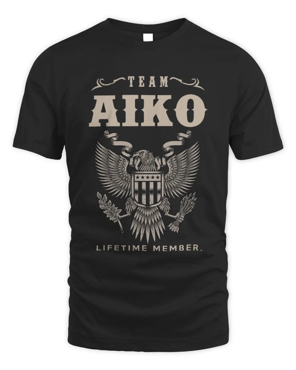 AIKO TP06-K82 – Personalized Classic Style Apparel “Team NAME Lifetime Member” - Unisex Standard T-Shirt - Black