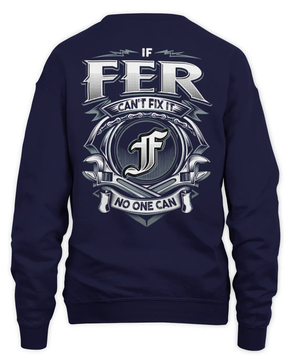 FER AP81-K4-626 - Personalized Ahmed Quote Apparel “If Ahmed Can't Fix It, No One Can” - Unisex Sweatshirt - Navy
