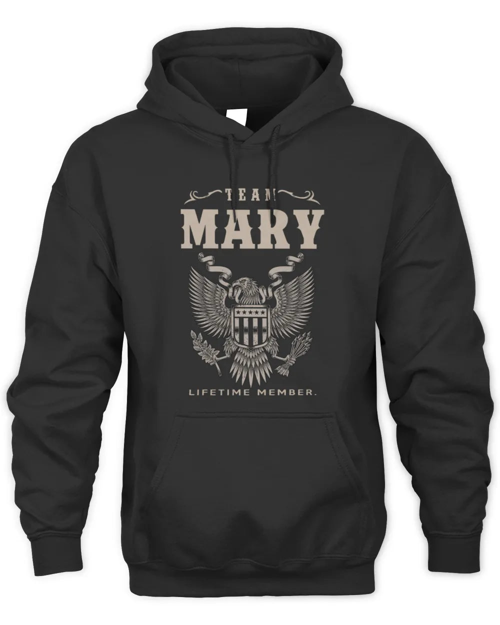 MARY TP06-K82 – Personalized Classic Style Apparel “Team NAME Lifetime Member” - Unisex Hoodie - Black