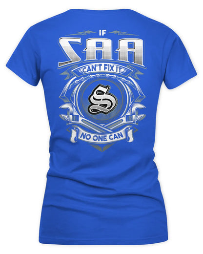 SAA AP81-K4-626 - Personalized Ahmed Quote Apparel “If Ahmed Can't Fix It, No One Can” - Women's V-Neck T-Shirt - Royal