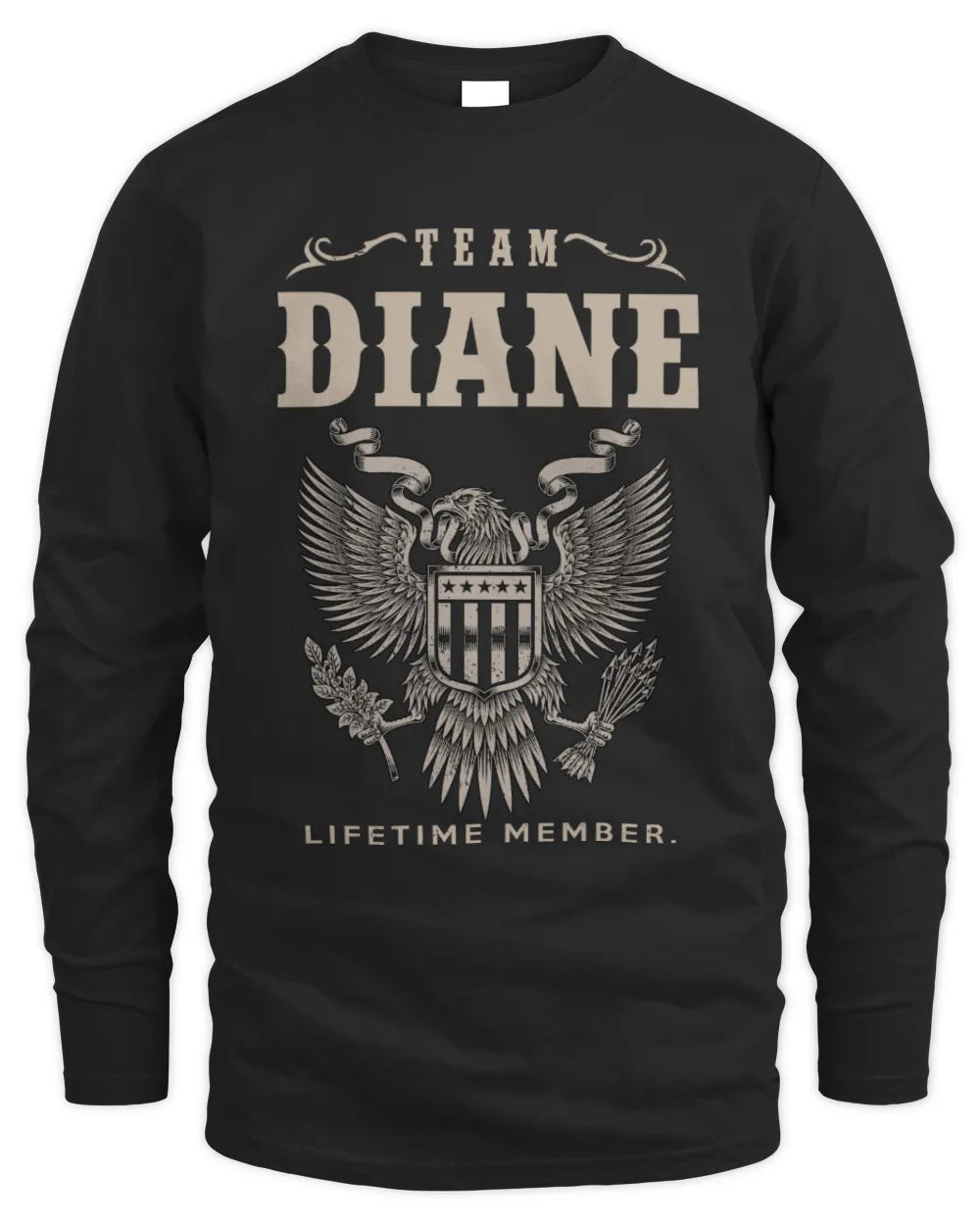 DIANE TP06-K82 – Personalized Classic Style Apparel “Team NAME Lifetime Member” - Men's Long Sleeved T-Shirt - Black