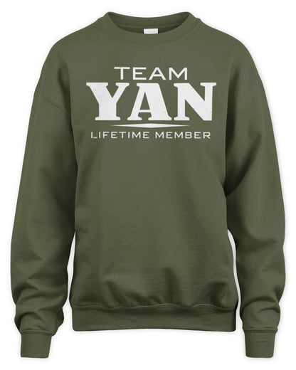 YAN BL62-K4-128 - Personalized “Team NAME Lifetime Member” - Unisex Sweatshirt - Military Green