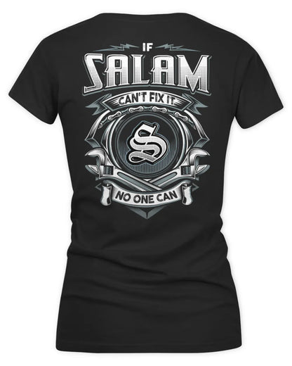 SALAM AP81-K4-626 - Personalized Ahmed Quote Apparel “If Ahmed Can't Fix It, No One Can” - Women's V-Neck T-Shirt - Black