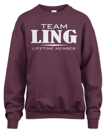 LING BL62-K4-128 - Personalized “Team NAME Lifetime Member” - Unisex Sweatshirt - Maroon
