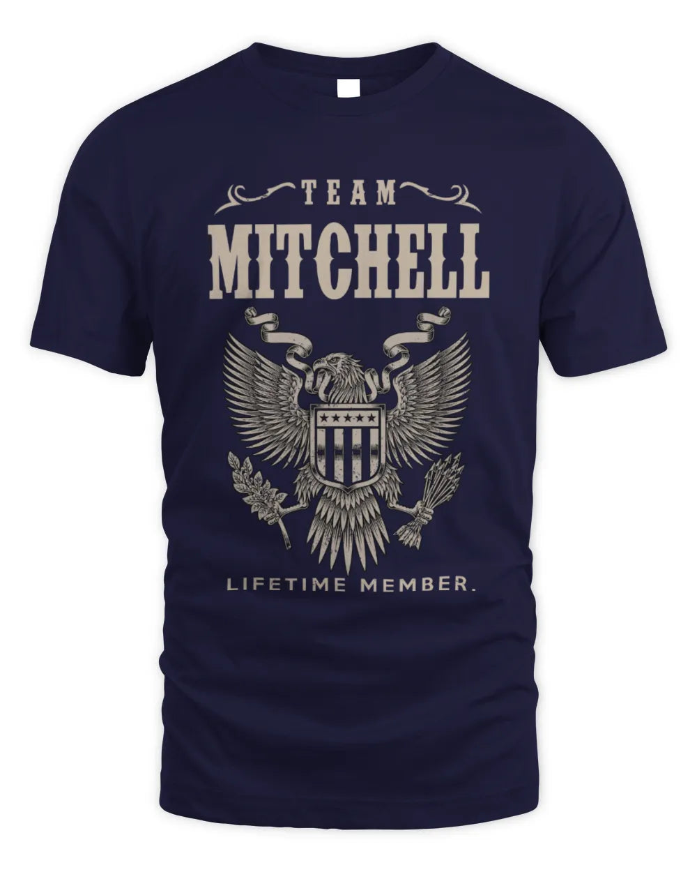 MITCHELL TP06-K82 – Personalized Classic Style Apparel “Team NAME Lifetime Member” - Unisex Standard T-Shirt - Navy