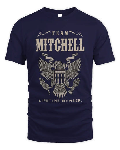 MITCHELL TP06-K82 – Personalized Classic Style Apparel “Team NAME Lifetime Member” - Unisex Standard T-Shirt - Navy