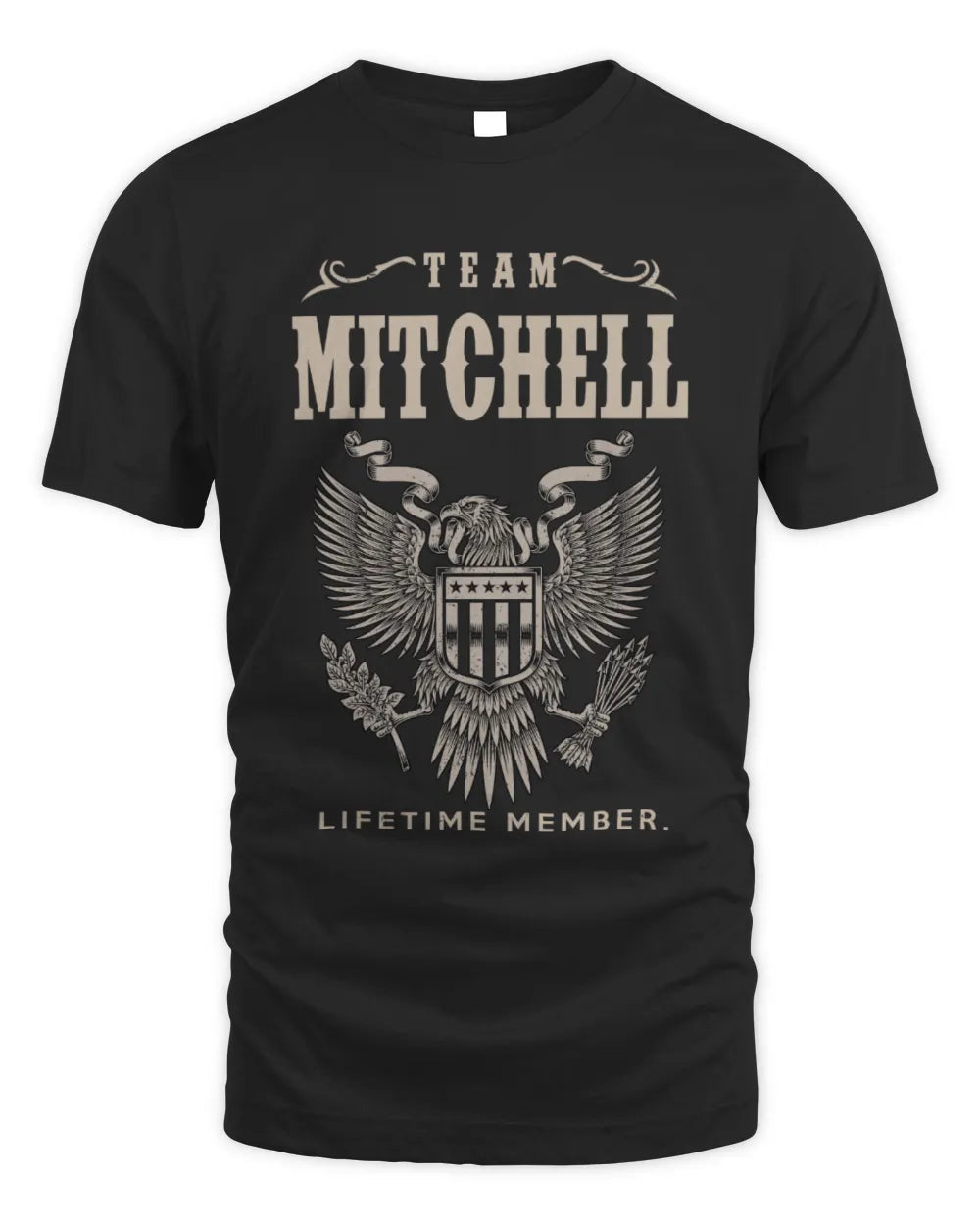 MITCHELL TP06-K82 – Personalized Classic Style Apparel “Team NAME Lifetime Member” - Unisex Standard T-Shirt - Black