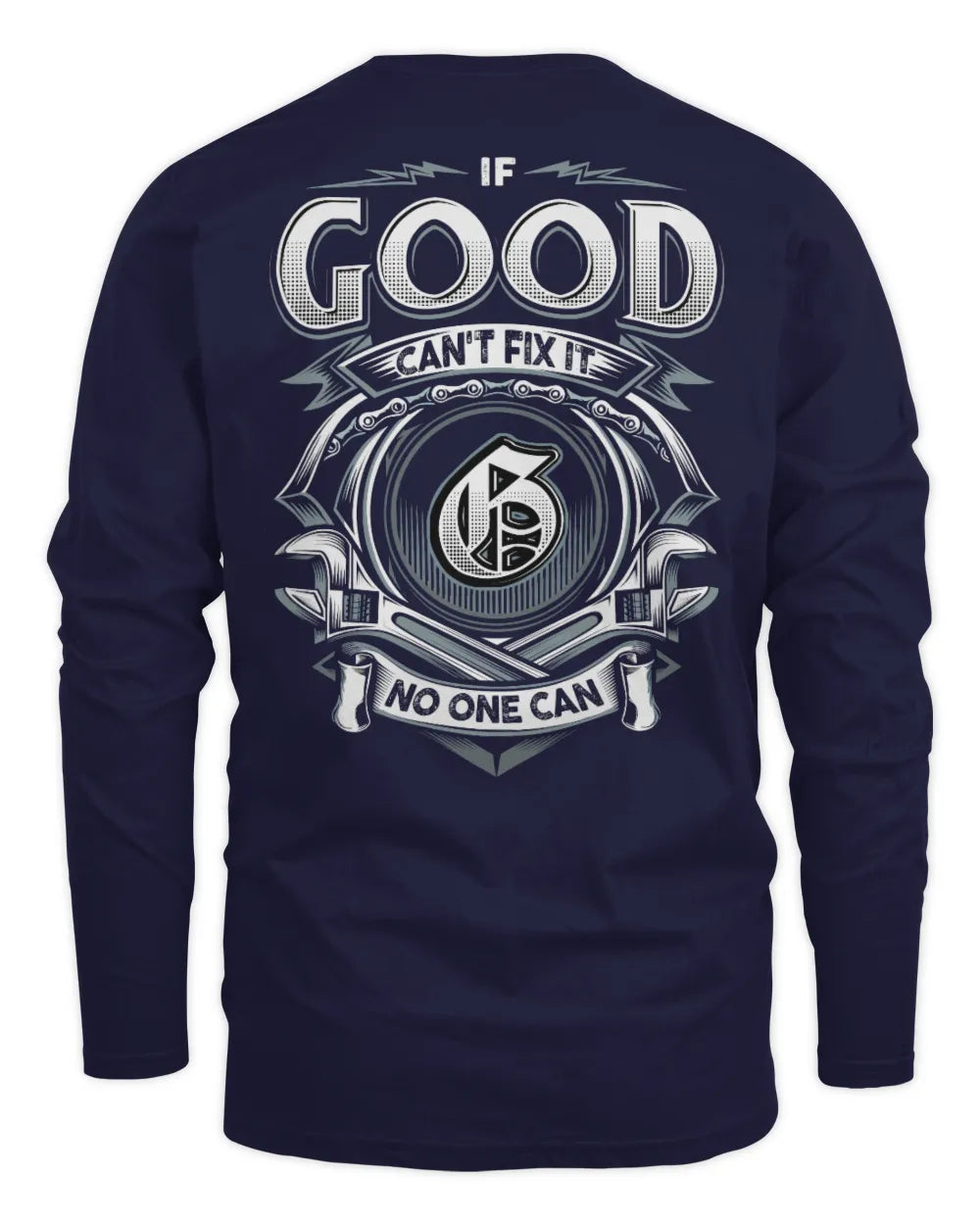 GOOD AP81-K4-626 - Personalized Ahmed Quote Apparel “If Ahmed Can't Fix It, No One Can” - Men's Long Sleeved T-Shirt - Navy