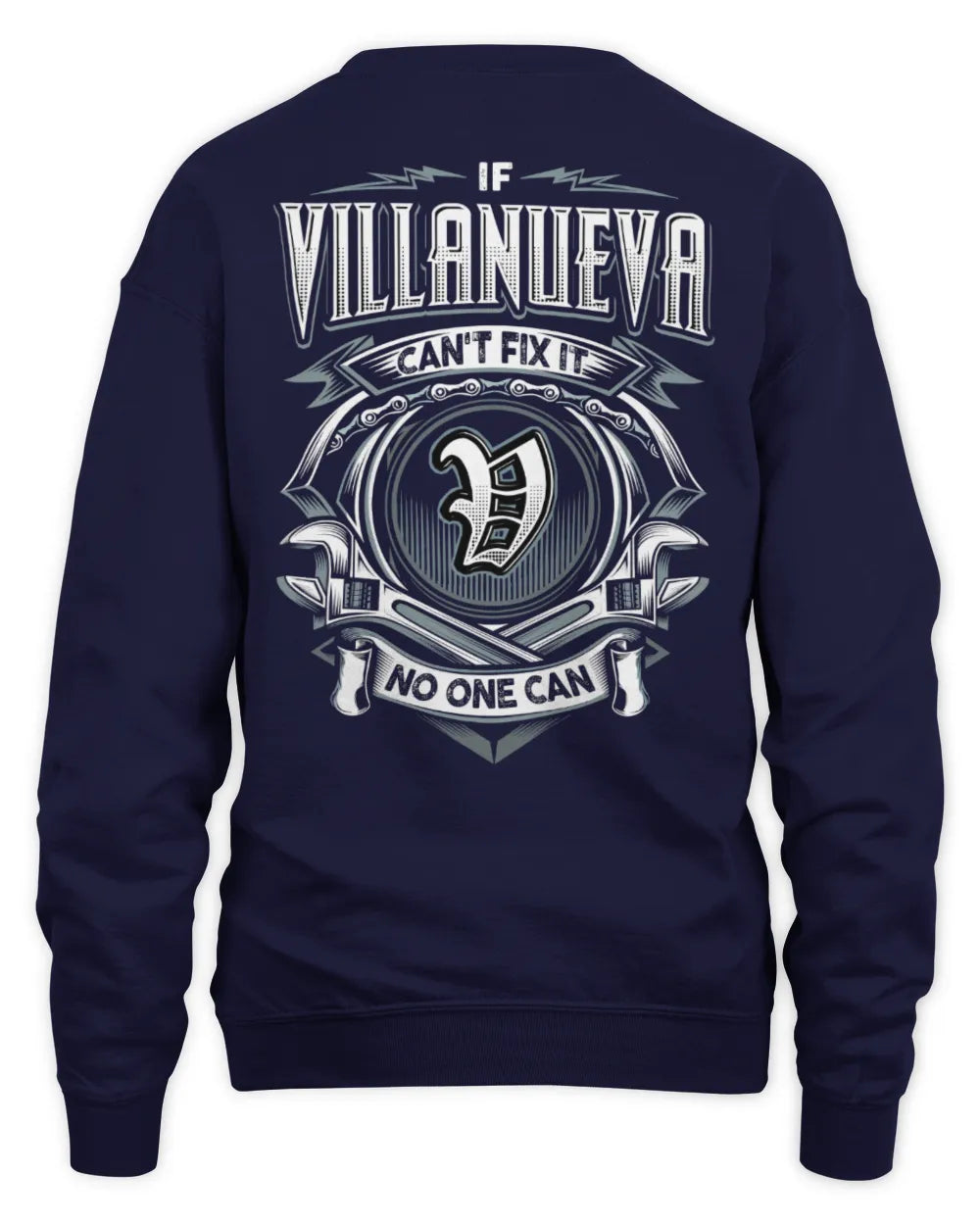 VILLANUEVA AP81-K4-626 - Personalized Ahmed Quote Apparel “If Ahmed Can't Fix It, No One Can” - Unisex Sweatshirt - Navy