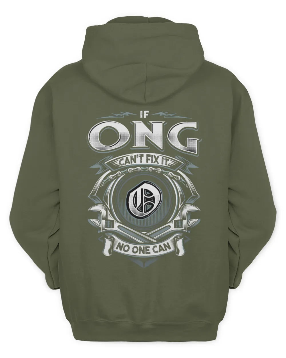 ONG AP81-K4-626 - Personalized Ahmed Quote Apparel “If Ahmed Can't Fix It, No One Can” - Unisex Hoodie - Military Green