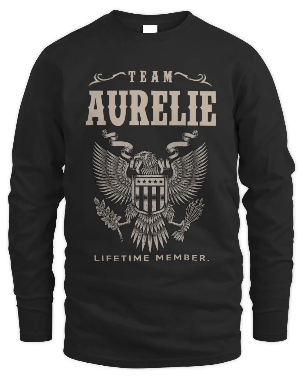AURELIE TP06-K82 – Personalized Classic Style Apparel “Team NAME Lifetime Member” - Men's Long Sleeved T-Shirt - Black
