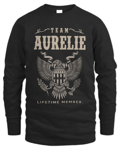 AURELIE TP06-K82 – Personalized Classic Style Apparel “Team NAME Lifetime Member” - Men's Long Sleeved T-Shirt - Black