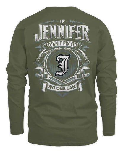 JENNIFER AP81-K4-626 - Personalized Ahmed Quote Apparel “If Ahmed Can't Fix It, No One Can” - Men's Long Sleeved T-Shirt - Military Green