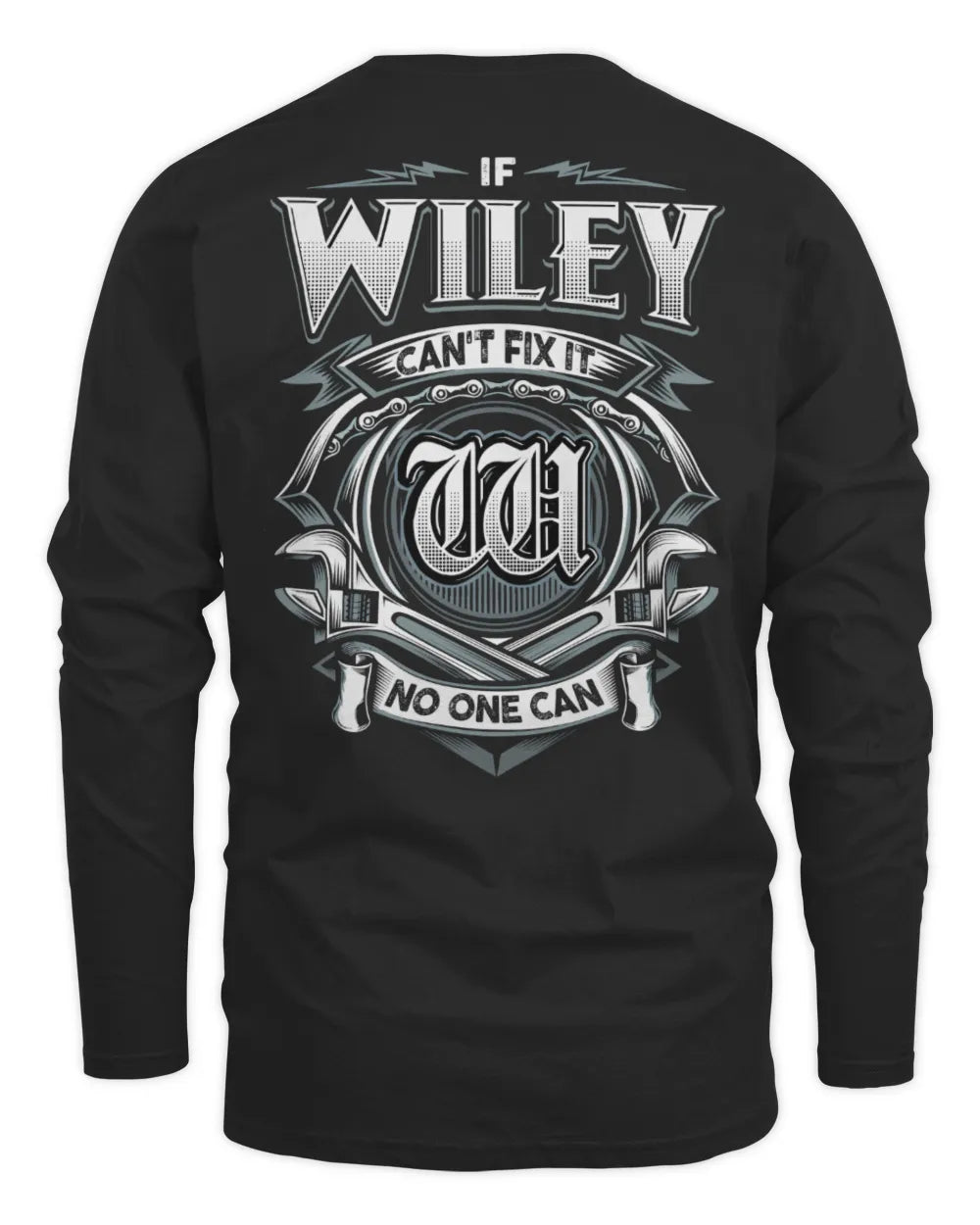 WILEY AP81-K4-626 - Personalized Ahmed Quote Apparel “If Ahmed Can't Fix It, No One Can” - Men's Long Sleeved T-Shirt - Black