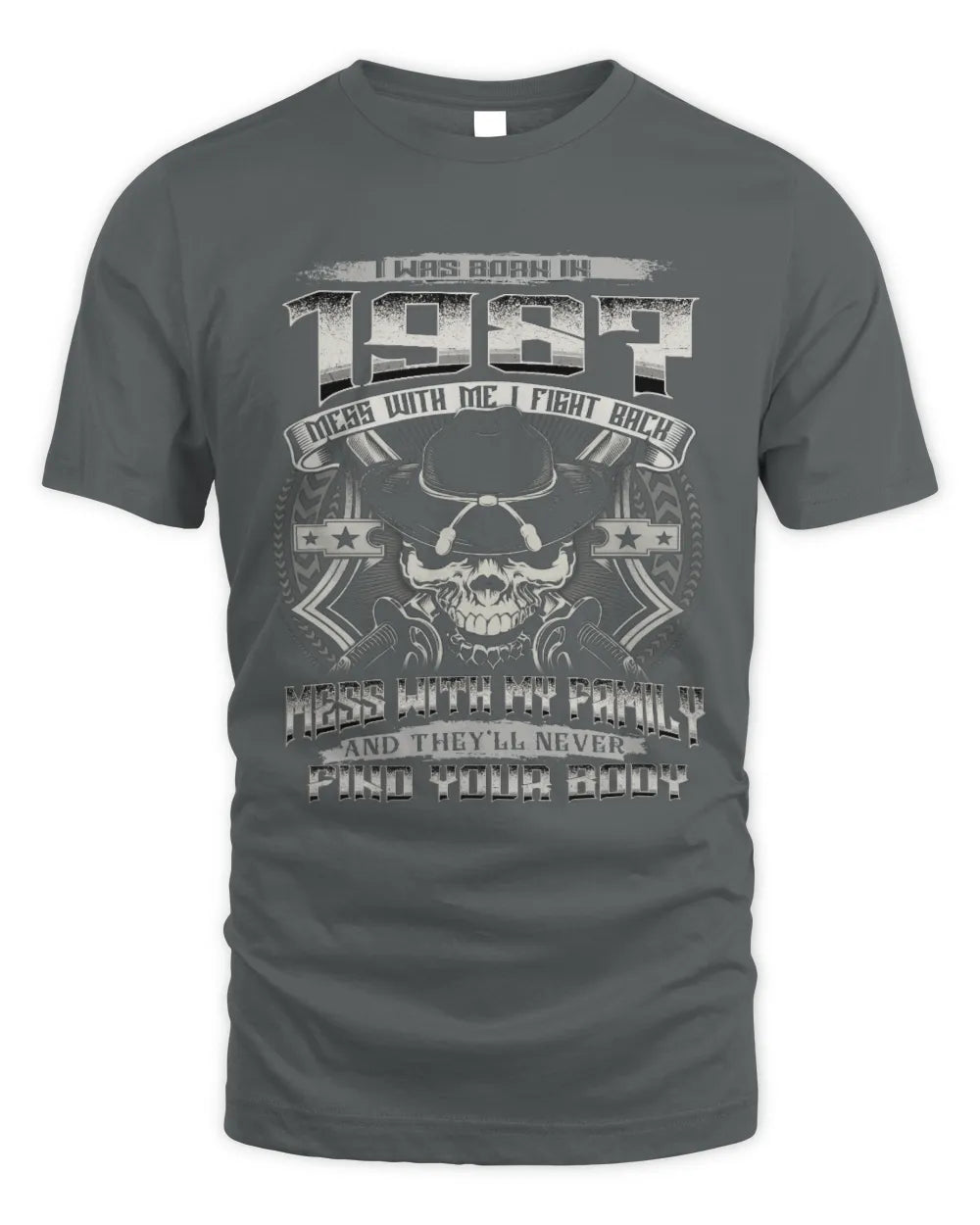 1987 HH89-K2 – Protective Family Quote T-Shirt - Unisex Standard T-Shirt - Charcoal