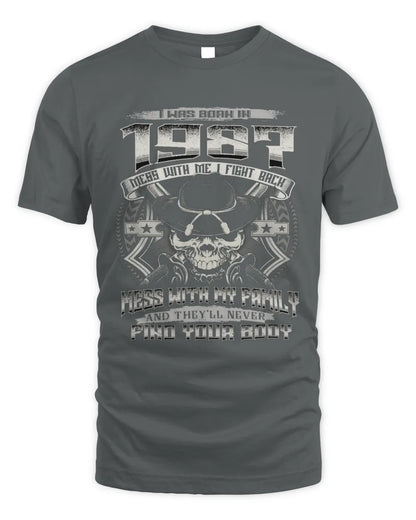 1987 HH89-K2 – Protective Family Quote T-Shirt - Unisex Standard T-Shirt - Charcoal