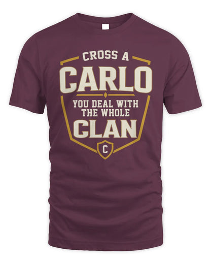 CARLO NT1-K008 Cross A/An NAME, You Deal With the Whole Clan | Personalized Vintage T-Shirt - Unisex Standard T-Shirt - Maroon