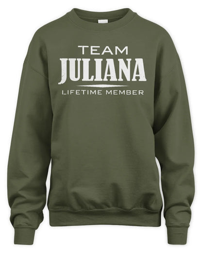 JULIANA BL62-K4-128 - Personalized “Team NAME Lifetime Member” - Unisex Sweatshirt - Military Green