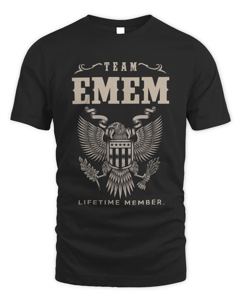 EMEM TP06-K82 – Personalized Classic Style Apparel “Team NAME Lifetime Member” - Unisex Standard T-Shirt - Black