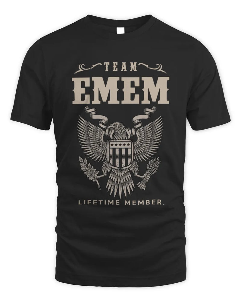 EMEM TP06-K82 – Personalized Classic Style Apparel “Team NAME Lifetime Member” - Unisex Standard T-Shirt - Black