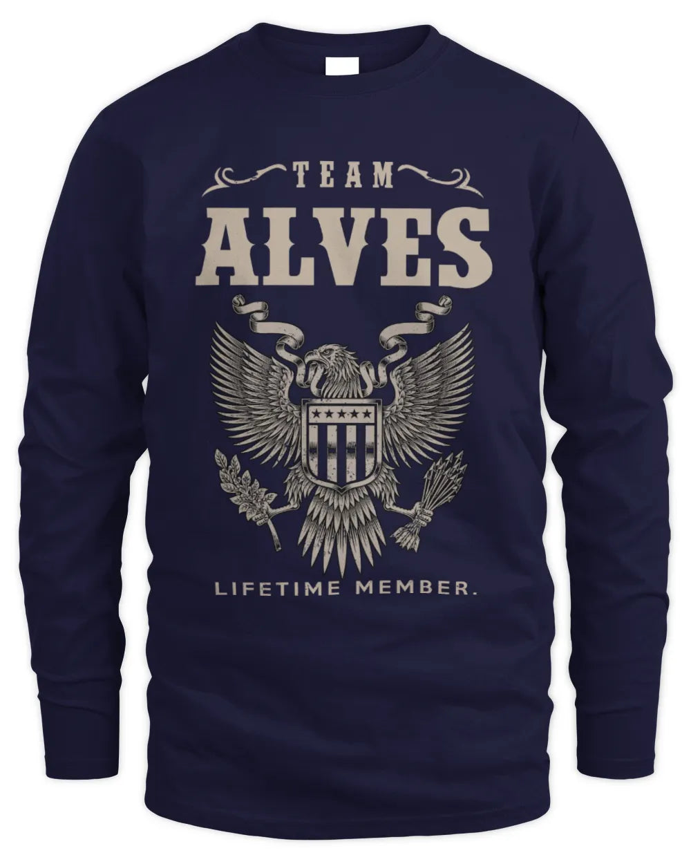 ALVES TP06-K82 – Personalized Classic Style Apparel “Team NAME Lifetime Member” - Men's Long Sleeved T-Shirt - Navy