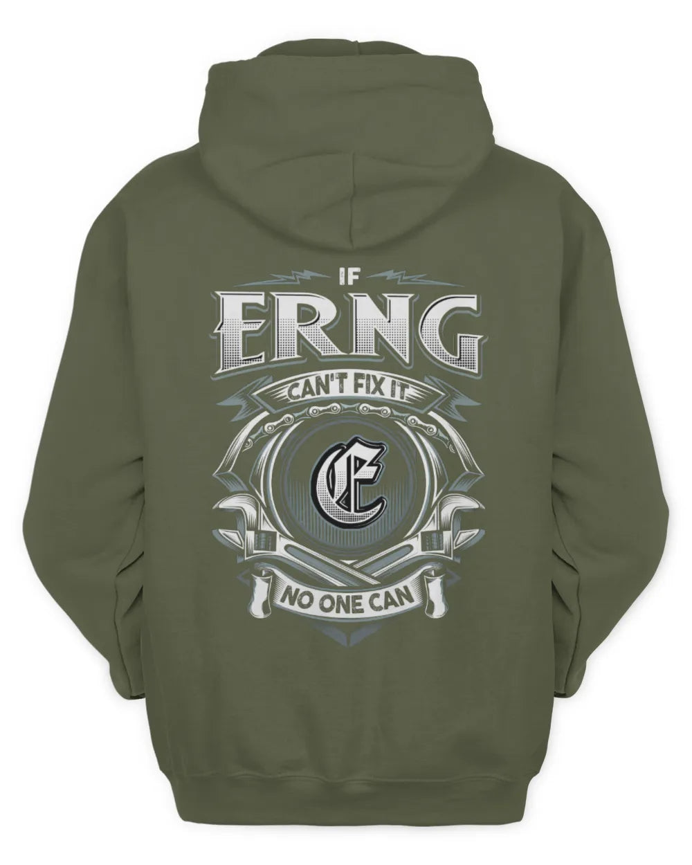 ERNG AP81-K4-626 - Personalized Ahmed Quote Apparel “If Ahmed Can't Fix It, No One Can” - Unisex Hoodie - Military Green