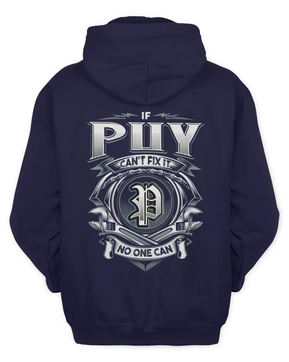 PUY AP81-K4-626 - Personalized Ahmed Quote Apparel “If Ahmed Can't Fix It, No One Can” - Unisex Hoodie - Navy