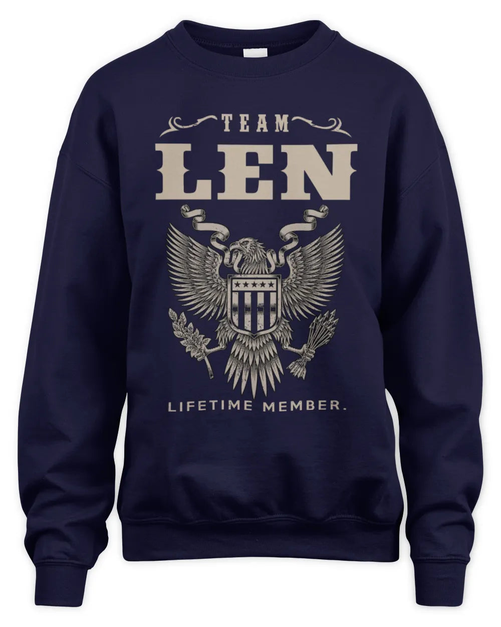 LEN TP06-K82 – Personalized Classic Style Apparel “Team NAME Lifetime Member” - Unisex Sweatshirt - Navy
