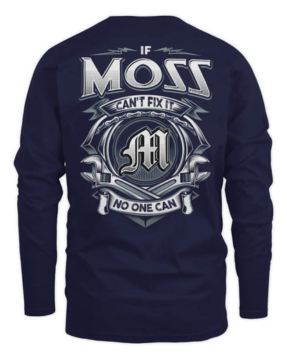 MOSS AP81-K4-626 - Personalized Ahmed Quote Apparel “If Ahmed Can't Fix It, No One Can” - Men's Long Sleeved T-Shirt - Navy