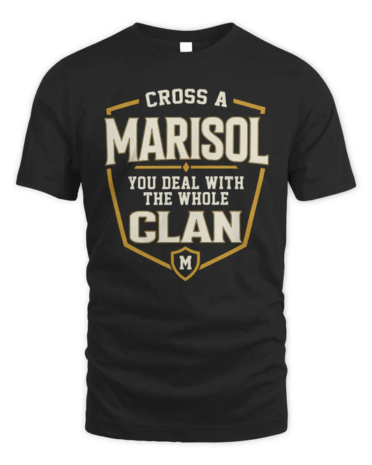 MARISOL NT1-K008 Cross A/An NAME, You Deal With the Whole Clan | Personalized Vintage T-Shirt - Unisex Standard T-Shirt - Black