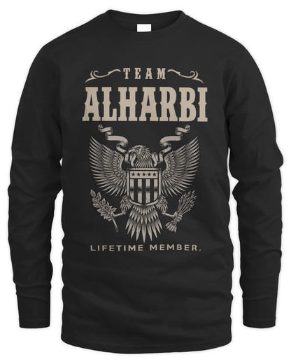 ALHARBI TP06-K82 – Personalized Classic Style Apparel “Team NAME Lifetime Member” - Men's Long Sleeved T-Shirt - Black