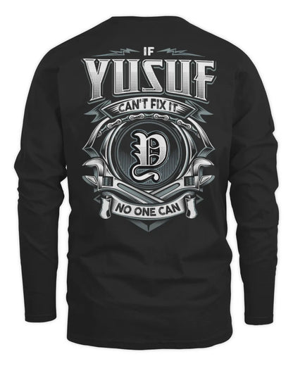 YUSUF AP81-K4-626 - Personalized Ahmed Quote Apparel “If Ahmed Can't Fix It, No One Can” - Men's Long Sleeved T-Shirt - Black