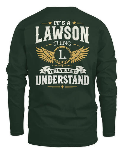 LAWSON KT06-M008 It’s a [NAME] Thing – You Wouldn’t Understand | Personalized Vintage T-Shirt - Men's Long Sleeved T-Shirt - Forest Green