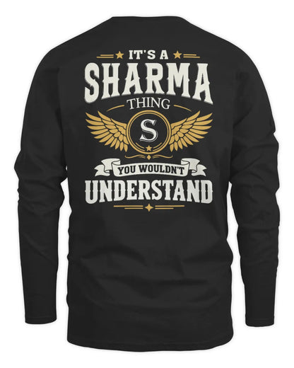 SHARMA KT06-M008 It’s a [NAME] Thing – You Wouldn’t Understand | Personalized Vintage T-Shirt - Men's Long Sleeved T-Shirt - Black