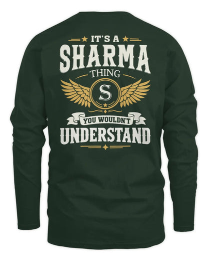SHARMA KT06-M008 It’s a [NAME] Thing – You Wouldn’t Understand | Personalized Vintage T-Shirt - Men's Long Sleeved T-Shirt - Forest Green