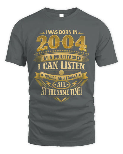 2004 HH89-K2 – Funny Birth Year Multitasker Quote T-Shirt - Unisex Standard T-Shirt - Charcoal