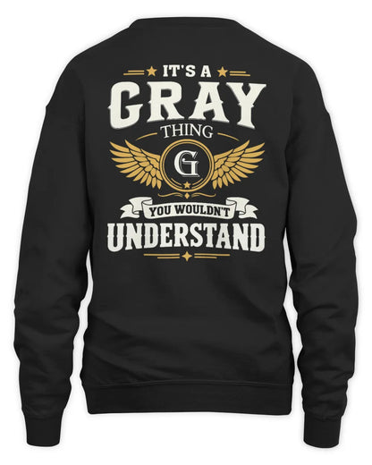 GRAY KT06-M008 It’s a [NAME] Thing – You Wouldn’t Understand | Personalized Vintage T-Shirt - Unisex Sweatshirt - Black