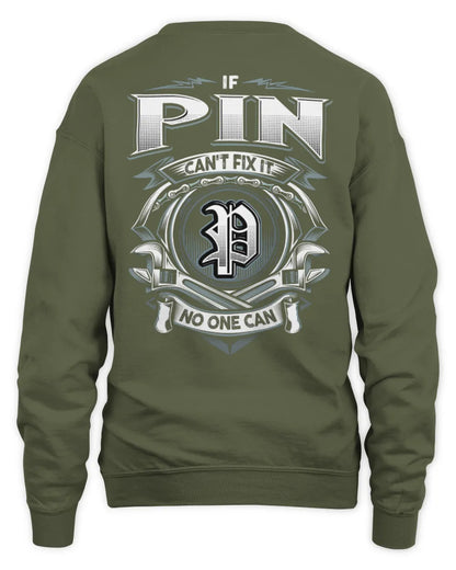 PIN AP81-K4-626 - Personalized Ahmed Quote Apparel “If Ahmed Can't Fix It, No One Can” - Unisex Sweatshirt - Military Green