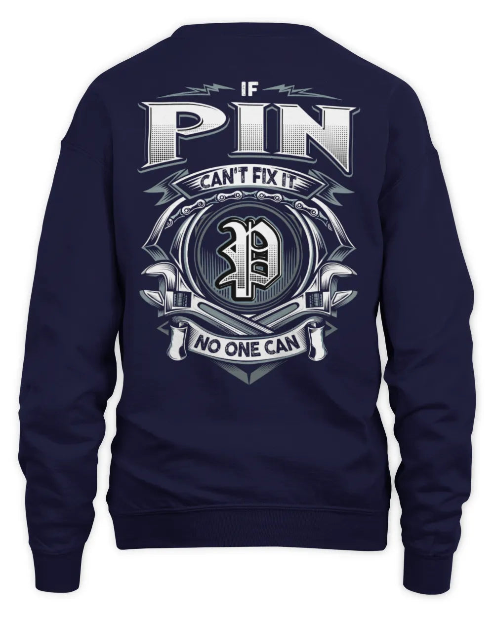 PIN AP81-K4-626 - Personalized Ahmed Quote Apparel “If Ahmed Can't Fix It, No One Can” - Unisex Sweatshirt - Navy