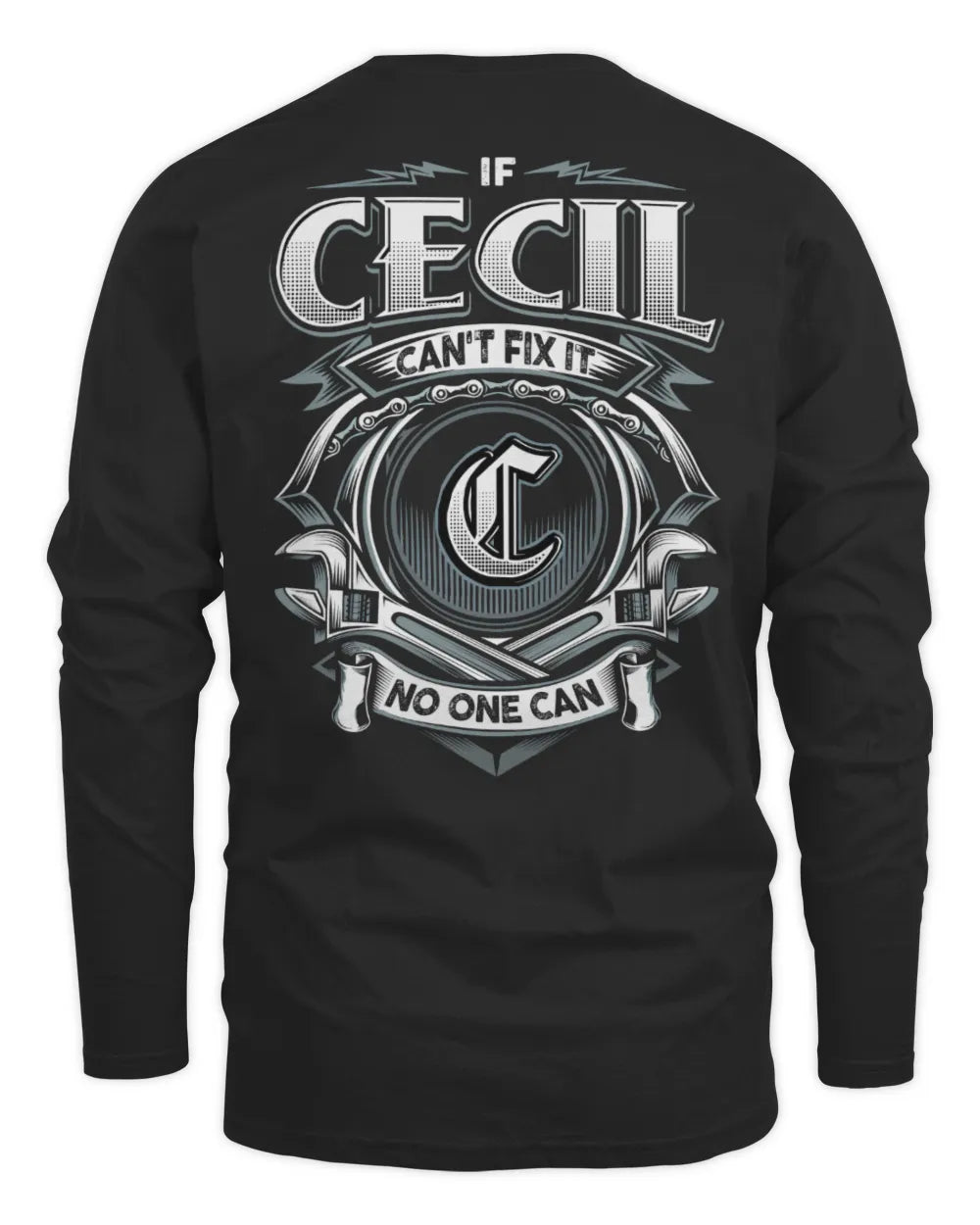 CECIL AP81-K4-626 - Personalized Ahmed Quote Apparel “If Ahmed Can't Fix It, No One Can” - Men's Long Sleeved T-Shirt - Black
