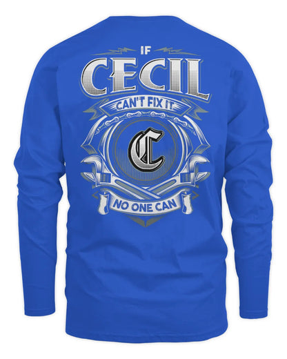 CECIL AP81-K4-626 - Personalized Ahmed Quote Apparel “If Ahmed Can't Fix It, No One Can” - Men's Long Sleeved T-Shirt - Royal