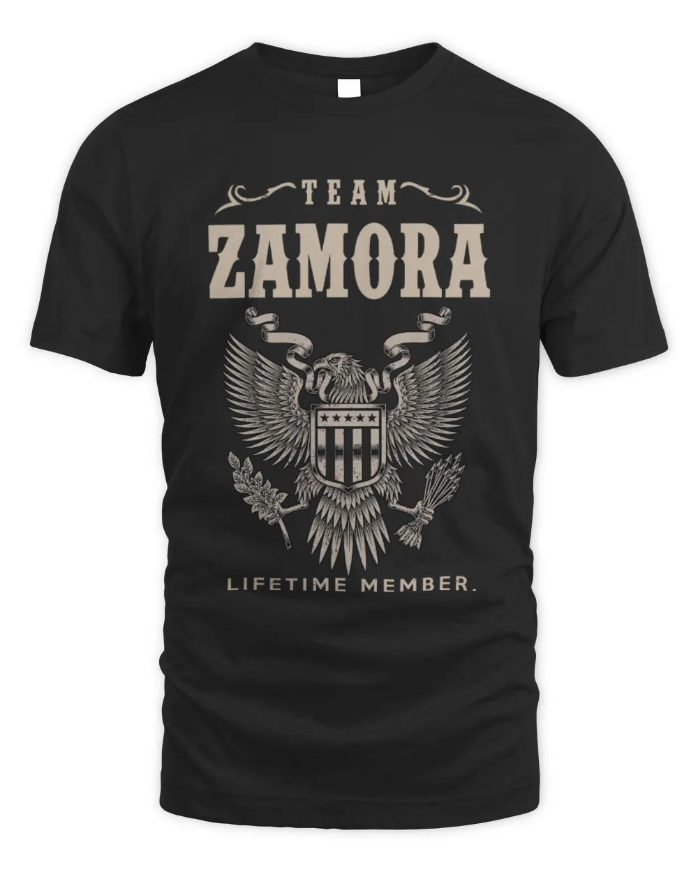 ZAMORA TP06-K82 – Personalized Classic Style Apparel “Team NAME Lifetime Member” - Unisex Standard T-Shirt - Black