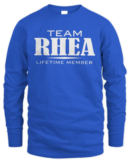 RHEA BL62-K4-128 - Personalized “Team NAME Lifetime Member” - Men's Long Sleeved T-Shirt - Royal