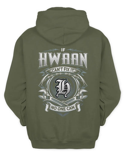 HWAAN AP81-K4-626 - Personalized Ahmed Quote Apparel “If Ahmed Can't Fix It, No One Can” - Unisex Hoodie - Military Green