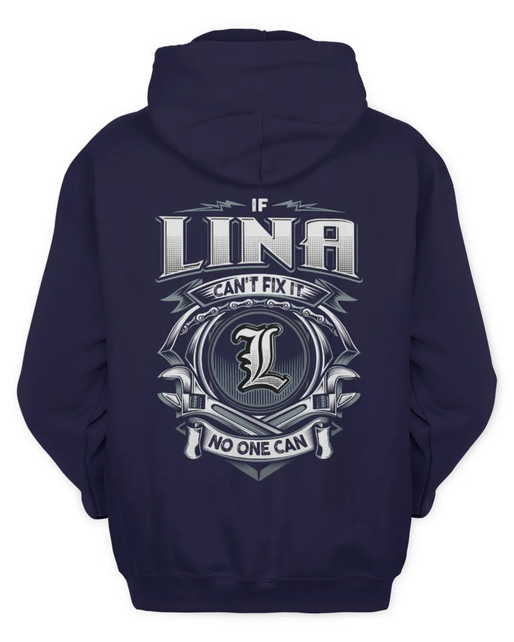 LINA AP81-K4-626 - Personalized Ahmed Quote Apparel “If Ahmed Can't Fix It, No One Can” - Unisex Hoodie - Navy