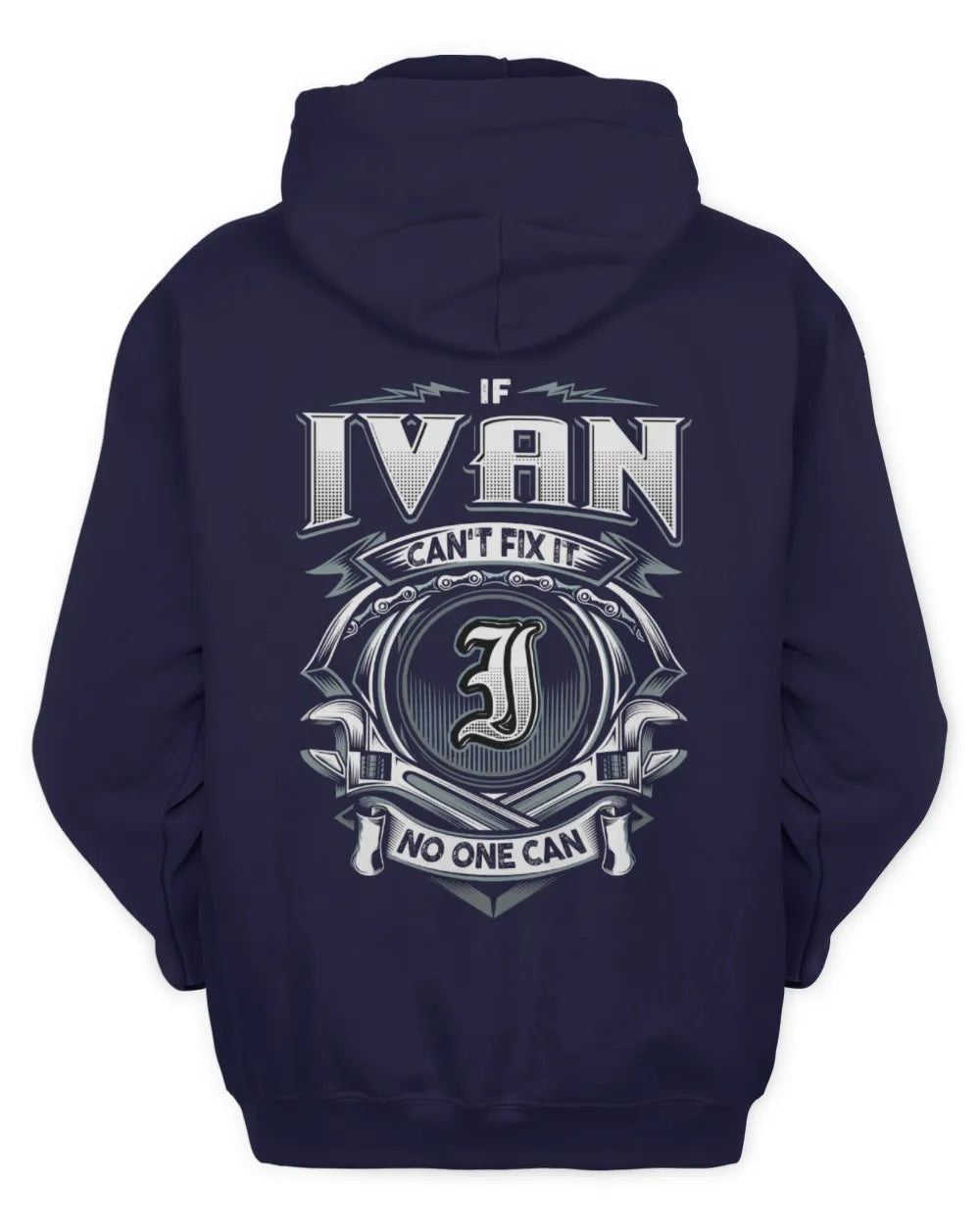 IVAN AP81-K4-626 - Personalized Ahmed Quote Apparel “If Ahmed Can't Fix It, No One Can” - Unisex Hoodie - Navy