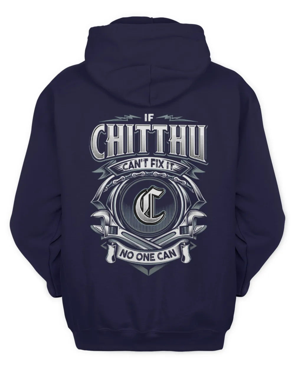 CHITTHU AP81-K4-626 - Personalized Ahmed Quote Apparel “If Ahmed Can't Fix It, No One Can” - Unisex Hoodie - Navy