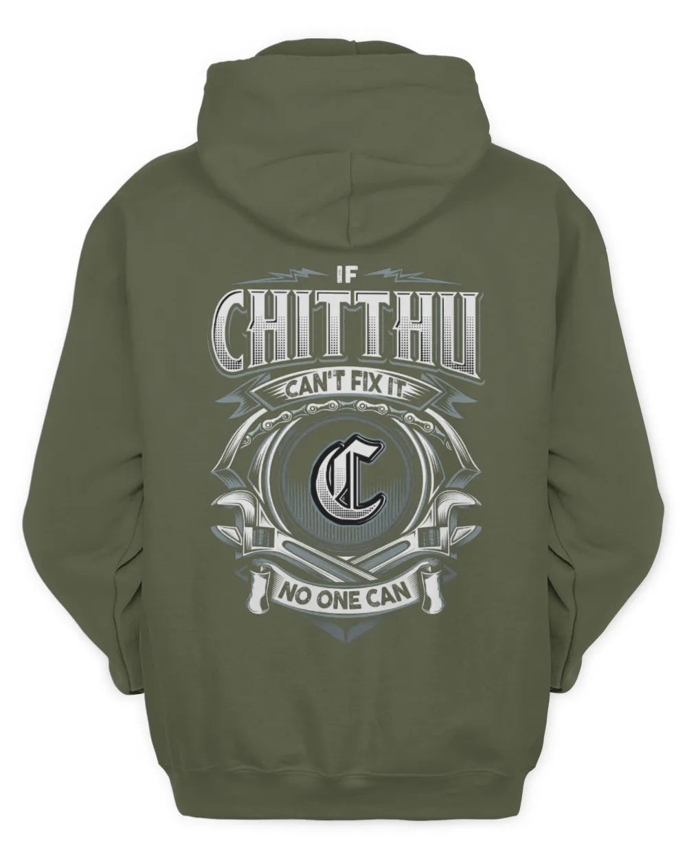 CHITTHU AP81-K4-626 - Personalized Ahmed Quote Apparel “If Ahmed Can't Fix It, No One Can” - Unisex Hoodie - Military Green