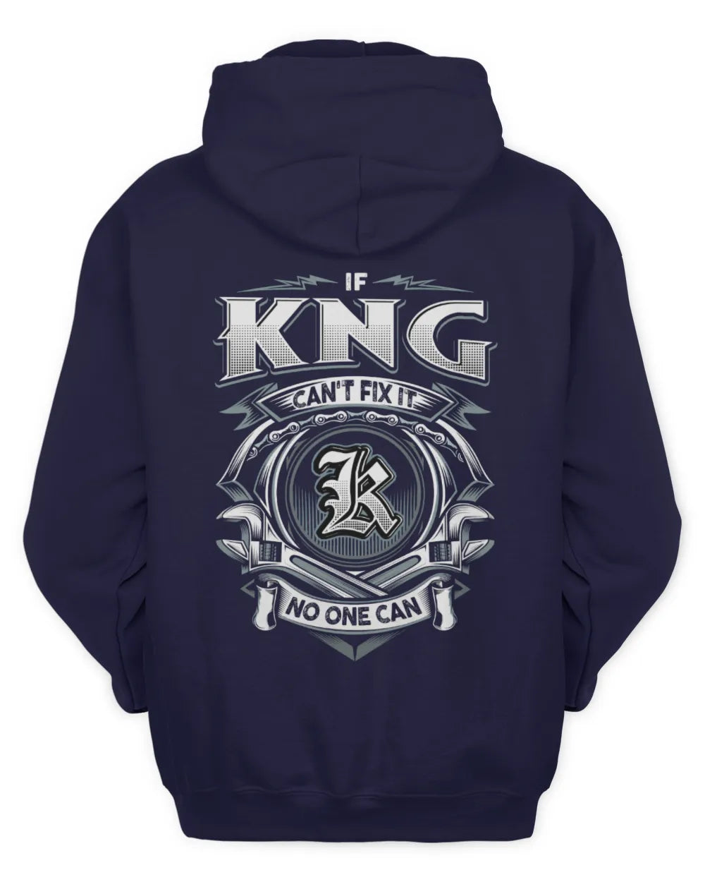 KNG AP81-K4-626 - Personalized Ahmed Quote Apparel “If Ahmed Can't Fix It, No One Can” - Unisex Hoodie - Navy